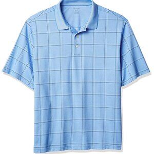 Van Heusen Big and Tall Flex Short Sleeve Stretch Windowpane Polo Shirt